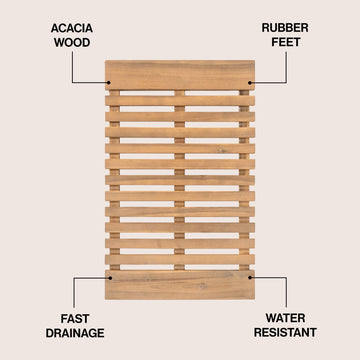 Paige Modern Classic Acacia Wood Slat Mat